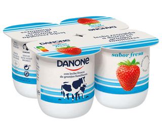 Yogur Fresa Elaborado con Leche Fresca de Vaca Danone 4 X 120 G.