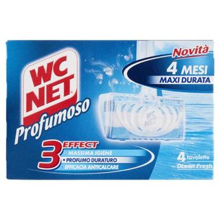 Wc Net - Tavoletta Profumoso 3 Effect, Detergente Igienizzante Solido Wc, Ocean Fresh, 4 Pezzi - 071019