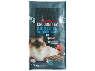 RAÇÃO PARA GATO AUCHAN ESTERILIZADO RICO EM SALMÃO FRESCO 1.5KG