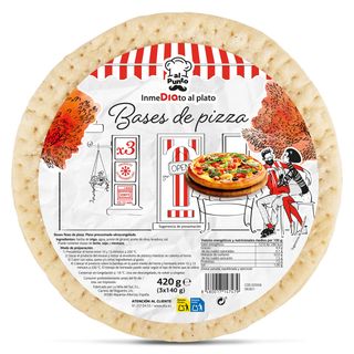 Bases De Pizza Finas 3 Unidades Dia Al Punto 420 G