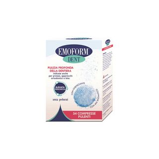 Emoform Dent Compresse Effervescenti per la Pulizia della Dentiera 54 Pezzi