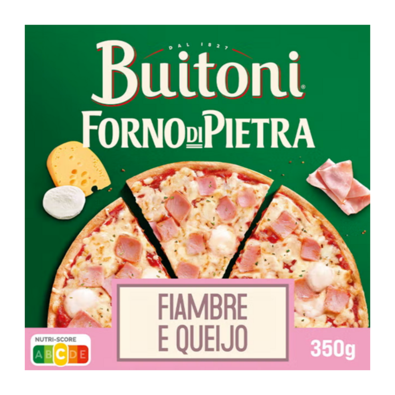 Buitoni Pizza Forno de Pedra Queijo e Fiambre 350g