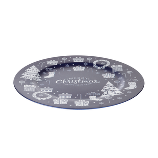 Sottopiatto Natale blu e argento - 33 cm