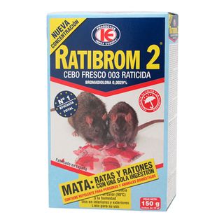 Raticida Cebo Fresco Ratibrom, Caja 150 Gr. (8413707070221)