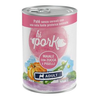 Hi pork dog adult lattina 400g maiale con zucca e piselli