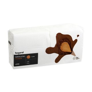 Servilletas De Papel Blancas Hogarel 200 Uds (278778)