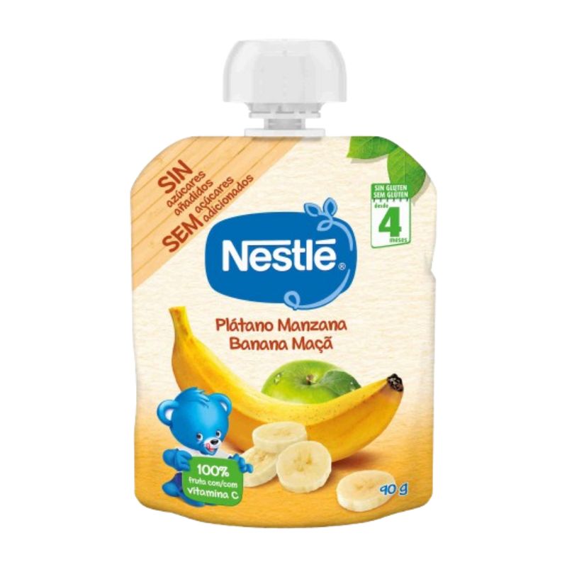 Nestlé Saqueta de Fruta Banana e Maçã +4M 90g