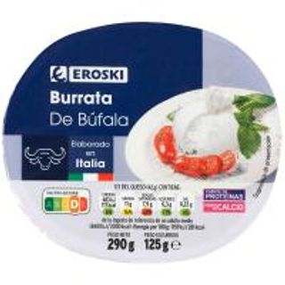 Burrata de búfala EROSKI, tarrina 125 g (26502153)