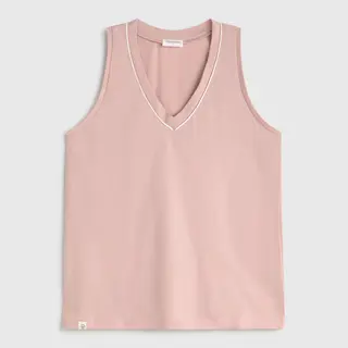 Camiseta de punto de algodón con ribete Vegat color rosa talla L-XL