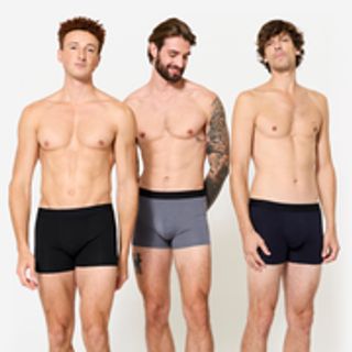 Calzoncillo bóxer deportivo algodón pack 3 Hombre Negro, gris y azul.L Negro