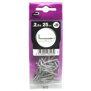 20 Escapulas Rosc Aco Zinc 2.5X25 (15692404)