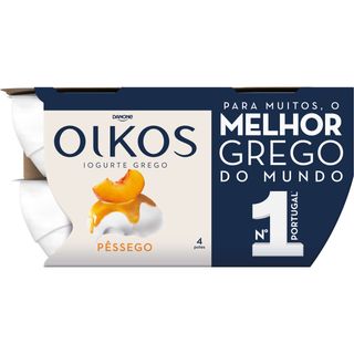 Iogurte Grego Pêssego Oikos Danone (emb. 440 gr (4 un))