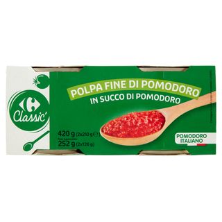 Carrefour Classic Polpa Fine Di Pomodoro In Succo Di Pomodoro 2 X 210 G