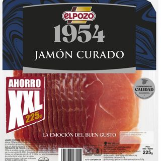 Jamon Curado Lonchas Xxl El Pozo 225 Gr .