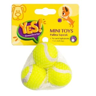 Mini toys per cane pallina squeak gialla cm.3.8