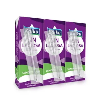 Leche Kaiku Sin Lactosa Semidesnatada Mini 3 Uds.
