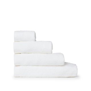 Toalla De Baño De Algodón Egipcio De Rizo Nilo Blanco 50x90 cm