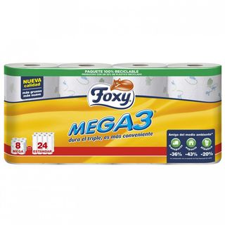 Papel Higienico Foxy Mega 3 Pack 8 Uds.