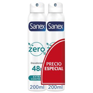 Desodorante Spray Zero % Extra Control Protección 48h - Sanex - 2 x 200 ml 8718951297128