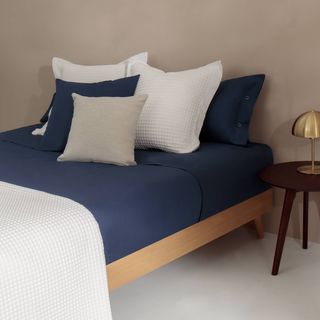 Sábana De Algodón Orgánico 180 Hilos Besto Azul Azulado cama 150-160cm