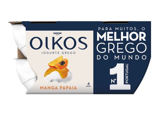 IOGURTE OIKOS DANONE GREGO MANGA E PAPAIA 4X110G
