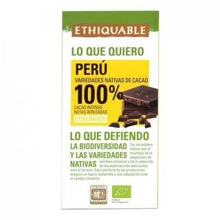 Chocolate Negro 100% Peru Bio Ethiquable 100 Gr.