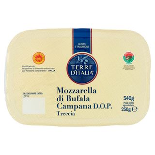 Terre d'ItaliaMozzarella di Bufala Campana D.O.P. Treccia 250 g