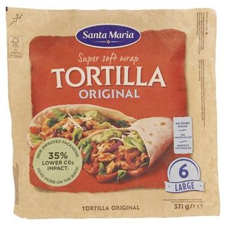 Santa Maria Super soft wrap Tortilla Original 6 Large 371 g