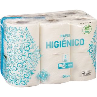 Papel Higiénico Blanco 2 Capas, Paquete 12 Unidades