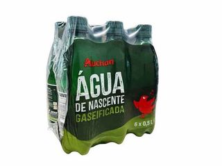 ÁGUA C/GÁS AUCHAN 6X0.5L