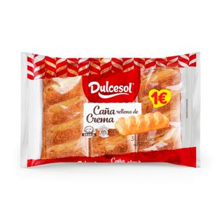 DULCESOL Caña Rellena De Crema 3Ud., 150G
