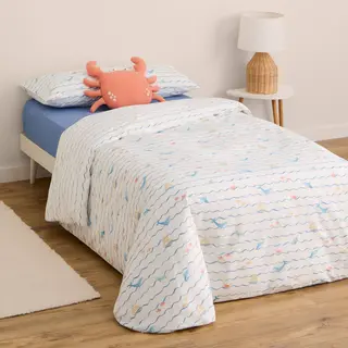 Funda Nórdica Estampado Marino Waves Blanco cama 80-90cm