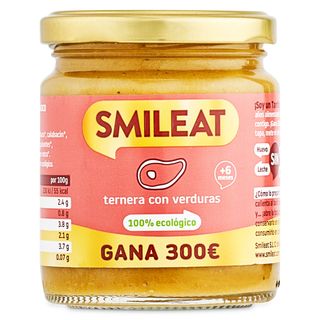 Puré De Ternera Con Verduras 100% Ecológico Smileat Frasco 230 G