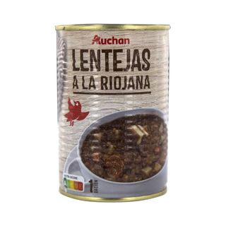Lentejas A La Riojana Producto Alcampo Lata de 430 G.