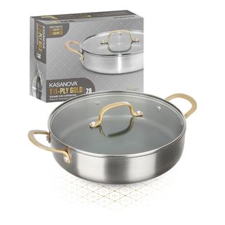 Tegame 28 cm triplo strato Tri-Ply - Gold con coperchio