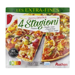 Pizza 4 Estaciones de Masa Extra Fina Producto Alcampo Divina 366 G.