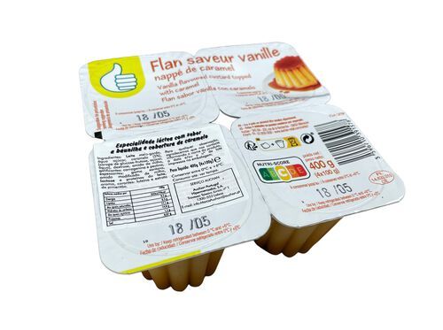 PUDIM POLEGAR FLAN BAUNILHA E CARAMELO 4X100G