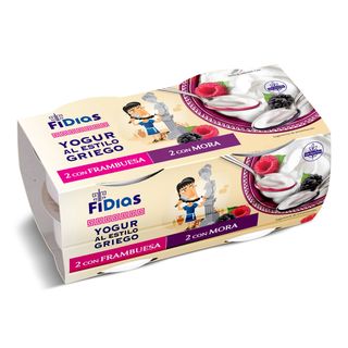 Yogur Griego Con Mora Y Frambuesa Dia Fidias Pack 4 X 125 G