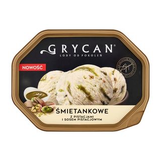Grycan Lody śmietankowe z pistacjami i sosem pistacjowym 900 ml