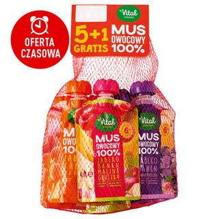 Mus owocowy Vital Fresh, 6x100 g