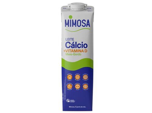 LEITE MIMOSA UHT MEIO GORDO CÃLCIO 1L