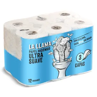 Papel Higiénico Suave 3 Capas Dia La Llama 12 Unidades