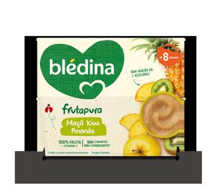 Bolsa Puré de Fruta Maçã, Kiwi e Ananás +8 Meses Blédina 380G