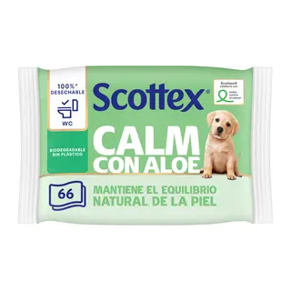 Scottex Papel Higiénico Húmedo con Aloe Vera 66u