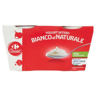 Carrefour Classic Yogurt Intero Bianco al Naturale 2 x 125 g