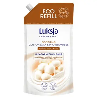 Luksja Mydło w płynie Łagodzące Mleczko bawełniane i prowitamina B5, zapas, 900 ml