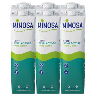 Leite UHT Meio Gordo sem Lactose Mimosa (emb. 6 x 1 lt)