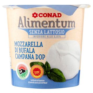 CONAD Alimentum Senza Lattosio Mozzarella di Bufala Campana DOP 200 g - 8003170087002