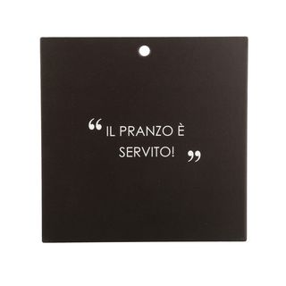 Sottopentola nero 20x20 cm - con scritta in stoneware