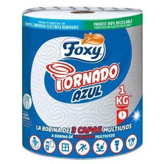 Foxy Papel De Cocina Tornado Azul, 3 Capas